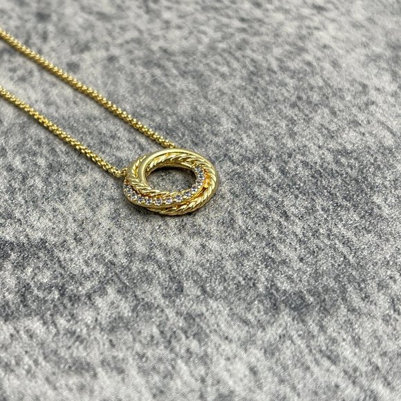 David yurman 18K with Diamonds Mini Pendant Neckla - Picture 4 of 5